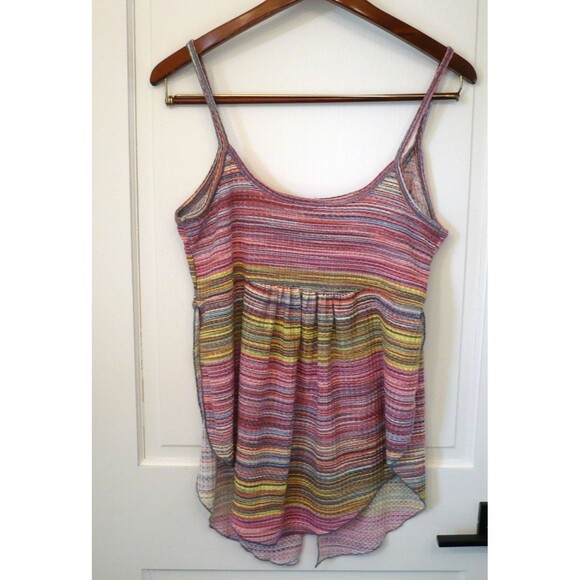 Earthbound Trading Company XL Cami Top Rainbow Striped Flowy Boho Hippie Fairy - Picture 7 of 16